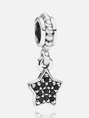 Pandora Black Pavé Dangle Star